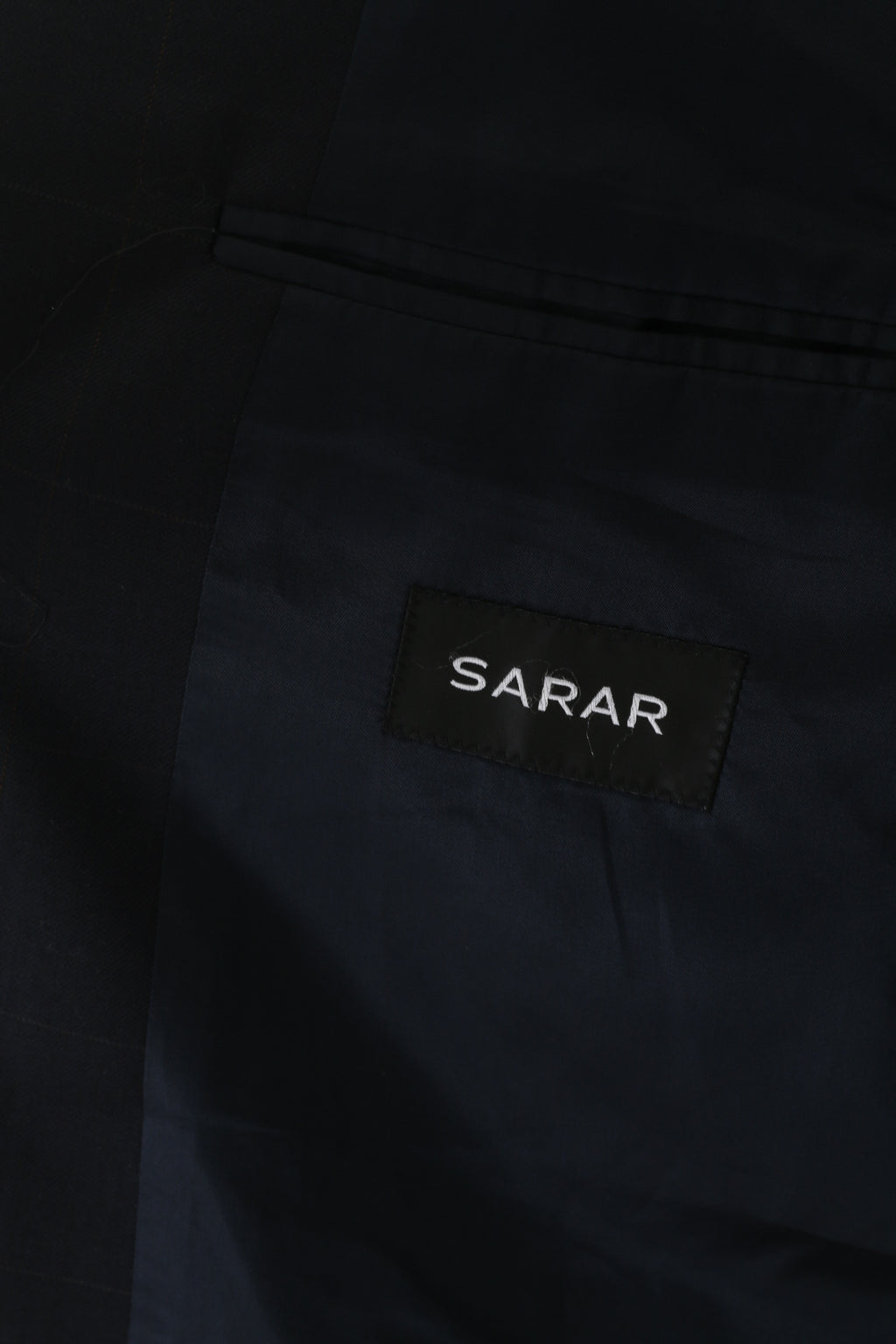 SARAR Men 56 46 Blazer Navy Check Wool Lanificio in Italy Single Breasted Jacket
