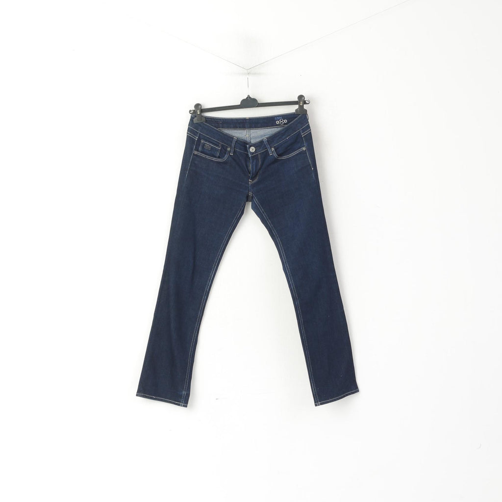 Pantaloni jeans G-Star Raw da donna 30 Pantaloni dritti a vita bassa in cotone denim blu scuro