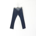 G-Star Raw Women 30 Jeans Trousers Navy Denim Cotton Straight Low Waist Pants