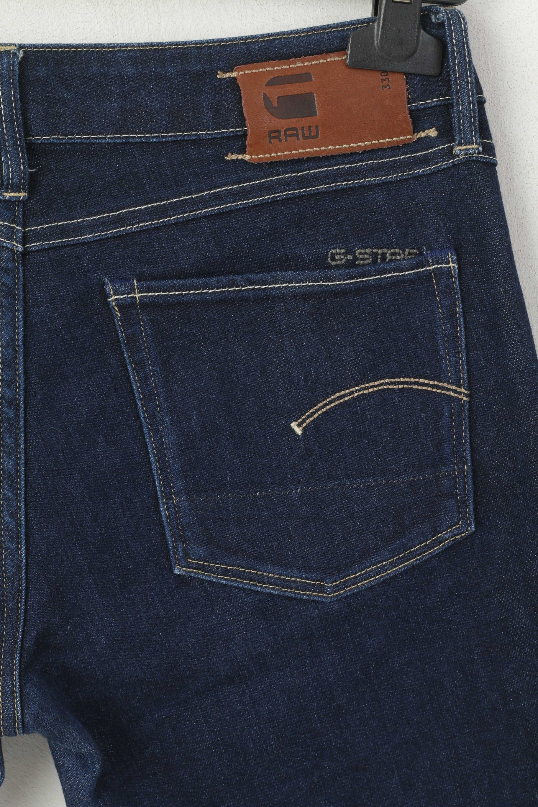 Pantaloni jeans G-Star Raw da donna 30 Pantaloni dritti a vita bassa in cotone denim blu scuro