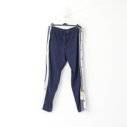 Adidas Homme D10 F204 XXL Pantalon de survêtement Bleu Marine Vintage Snap Side Track Pantalon