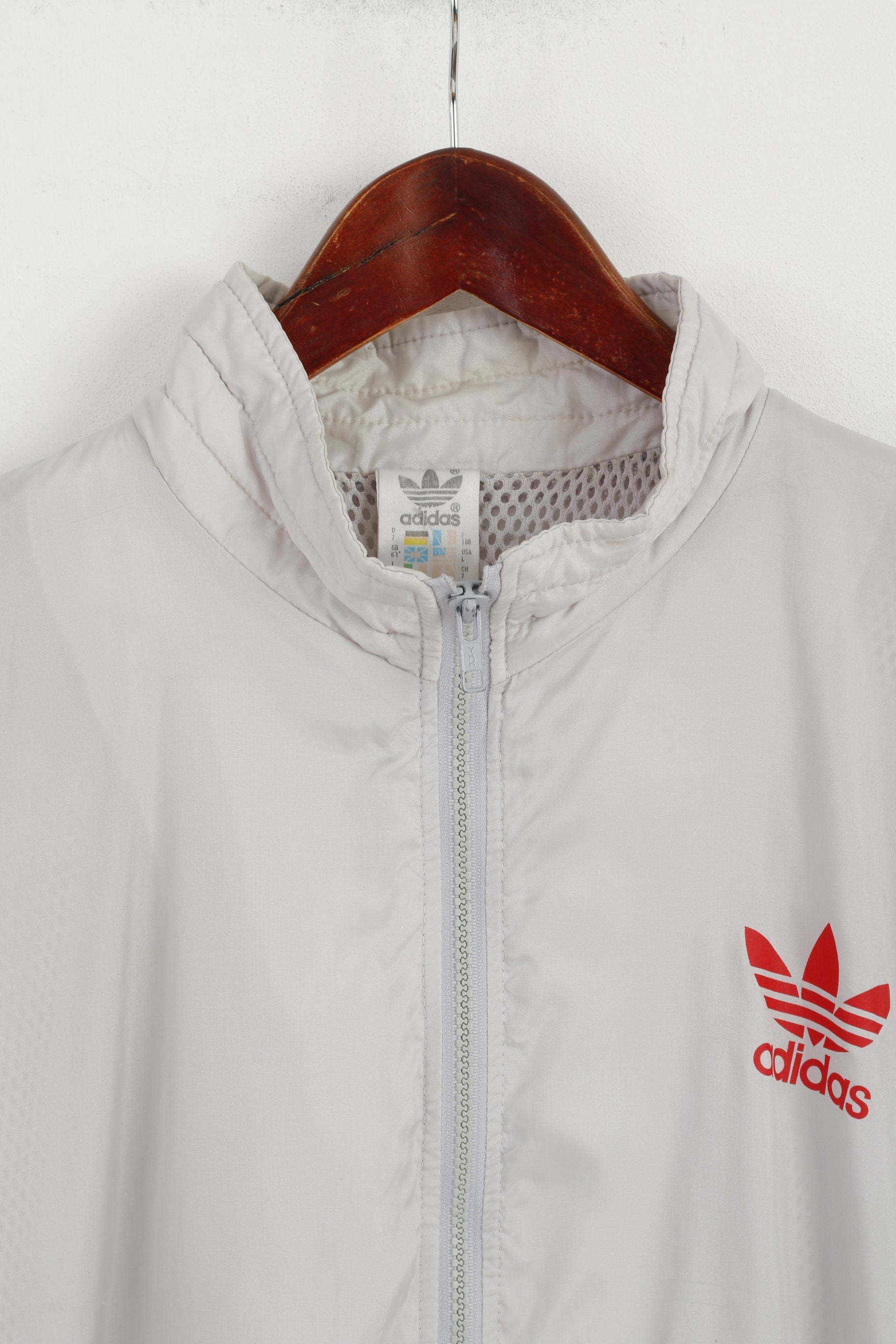 Adidas Men D7 180 M Jacket Grey Mesh Lined DJK Burghausen Bomber Top