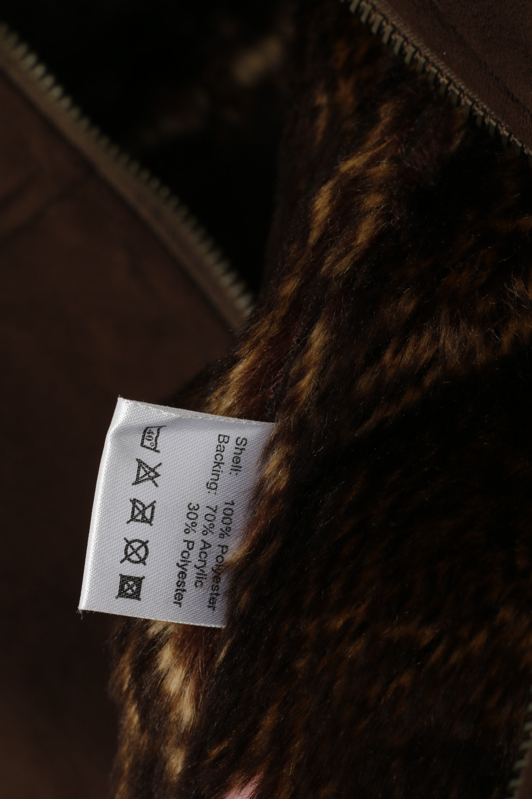 Carraig Donn Giacca da donna M Marrone Top casual foderato in pelliccia fucsia con cerniera intera e colletto