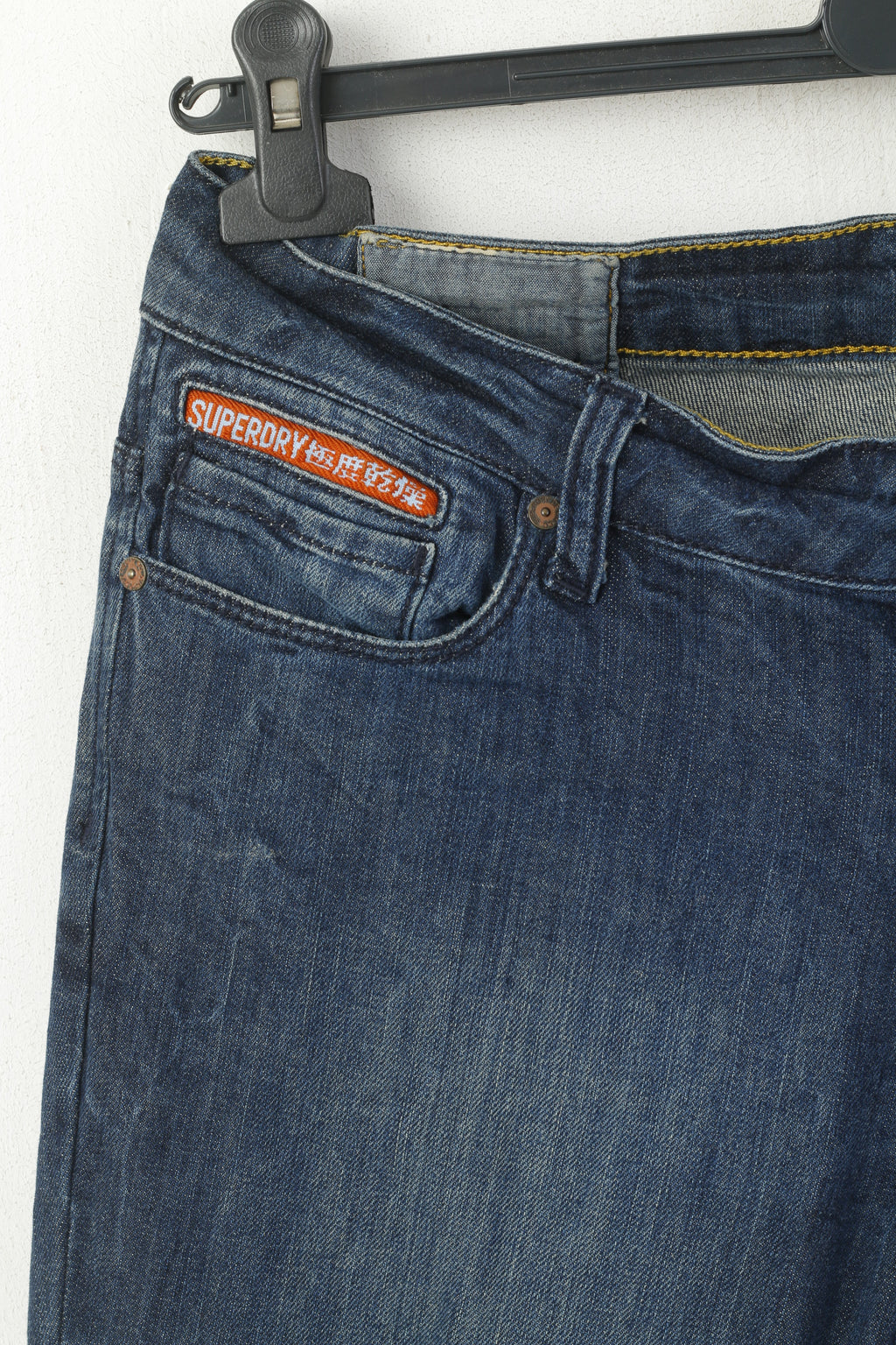 Pantaloni jeans Superdry Powder Slim da donna 30 Pantaloni skinny in cotone blu scuro