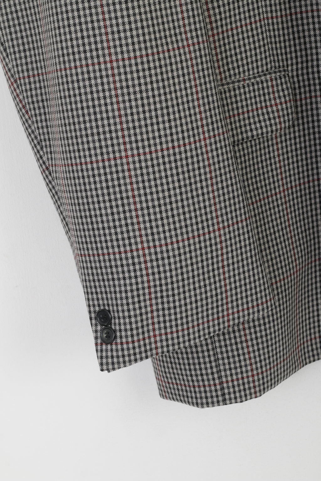 Skopes Men 54 Long Blazer Gray Herringbone Vintage Wool Single Breasted Jacket