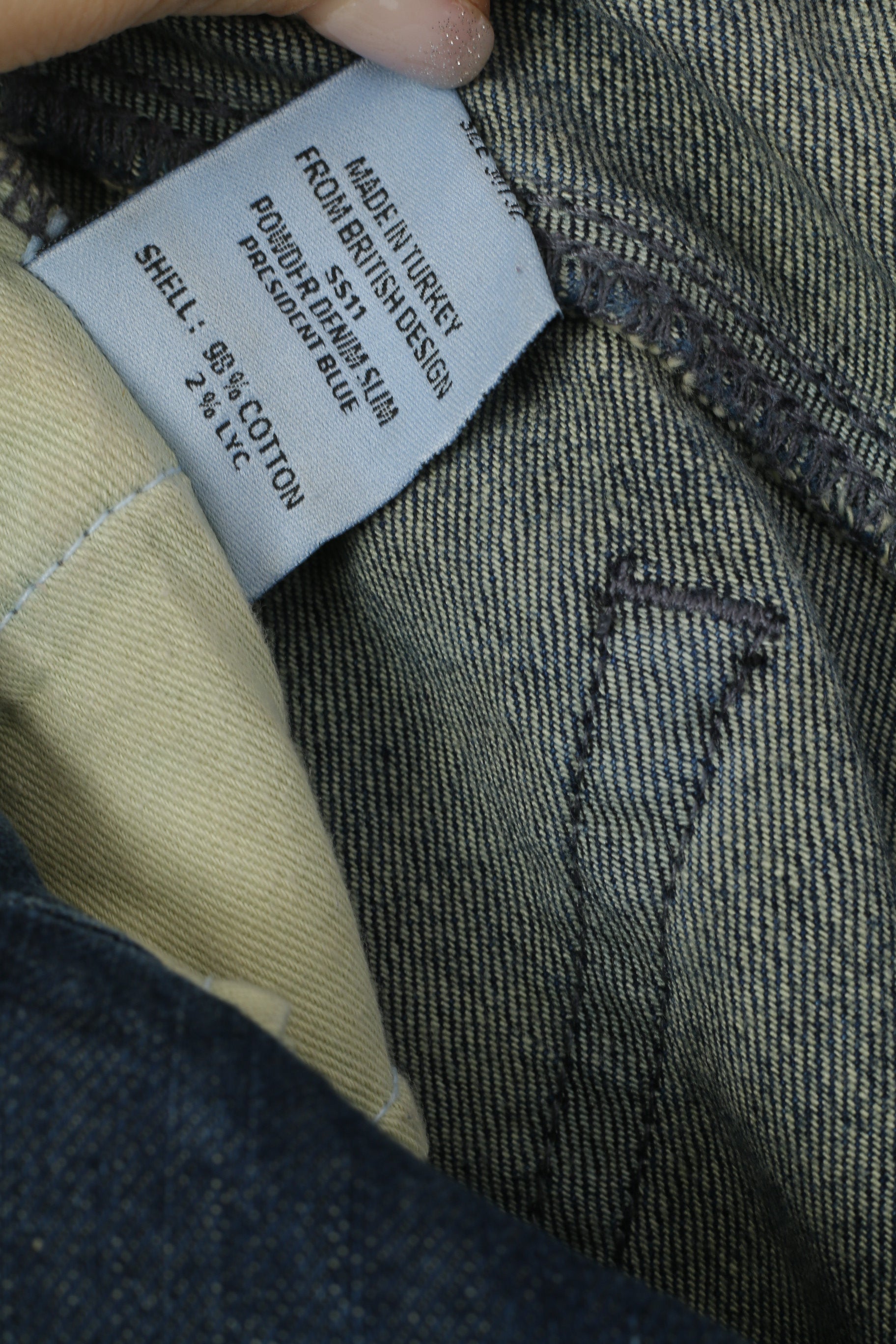 Pantaloni jeans Superdry Powder Slim da donna 30 Pantaloni skinny in cotone blu scuro