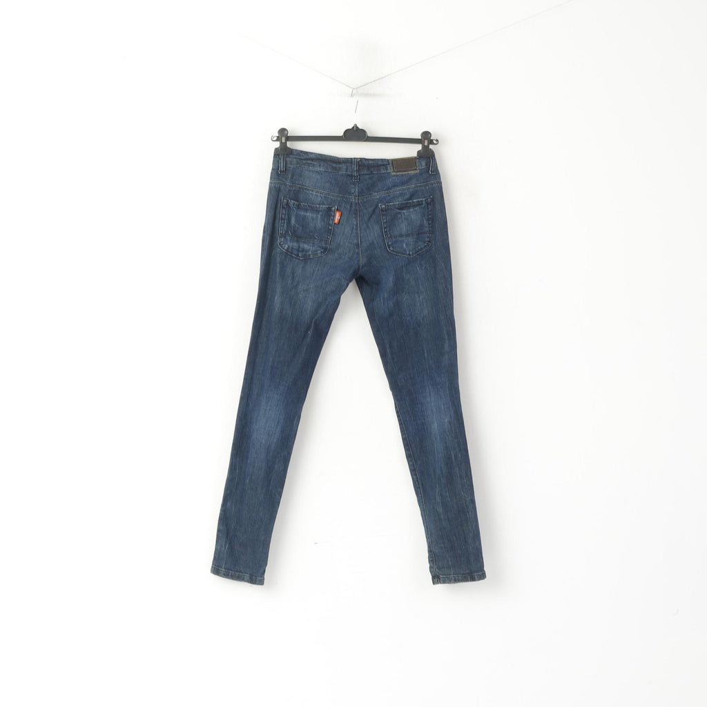 Pantaloni jeans Superdry Powder Slim da donna 30 Pantaloni skinny in cotone blu scuro