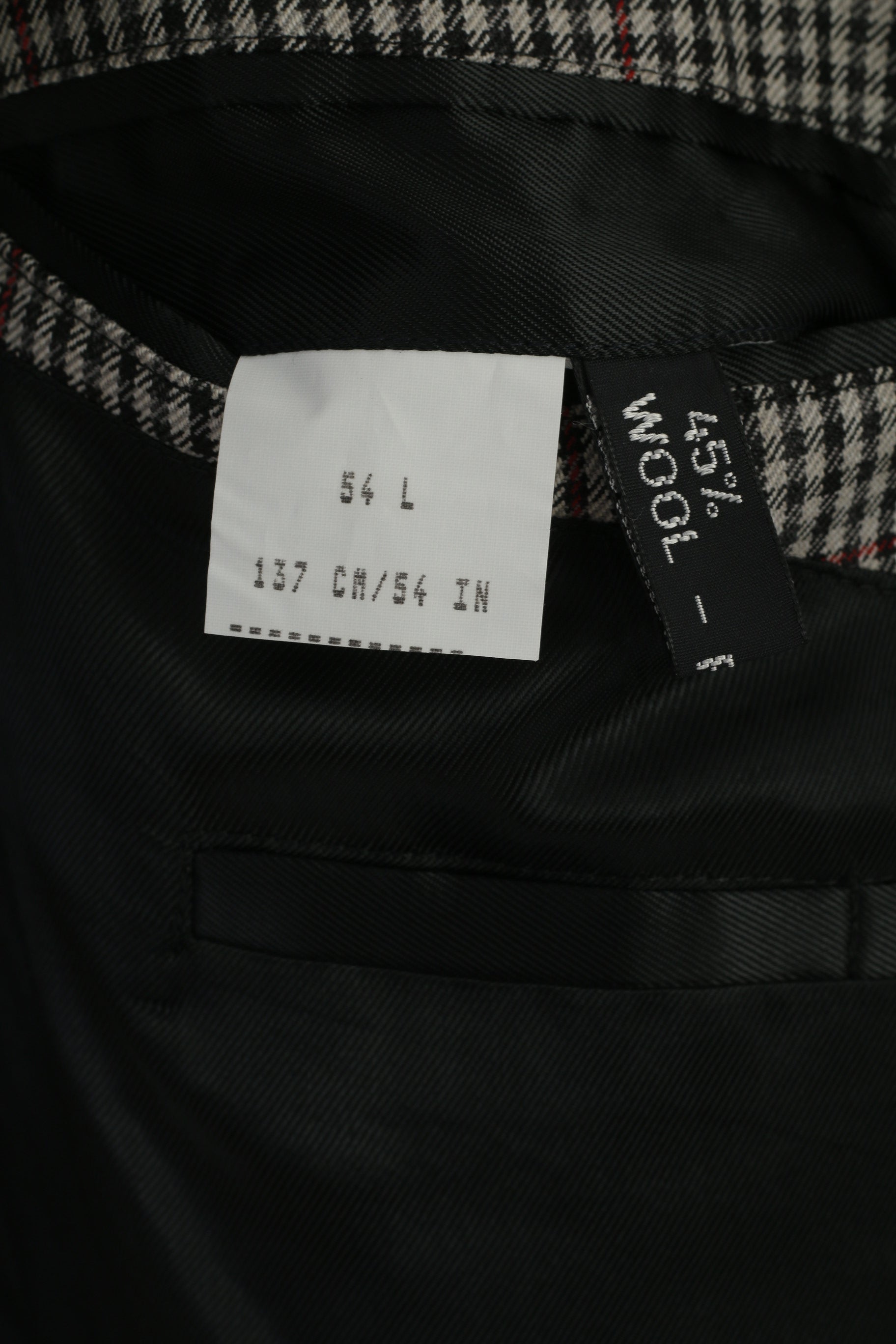 Skopes Men 54 Long Blazer Gray Herringbone Vintage Wool Single Breasted Jacket