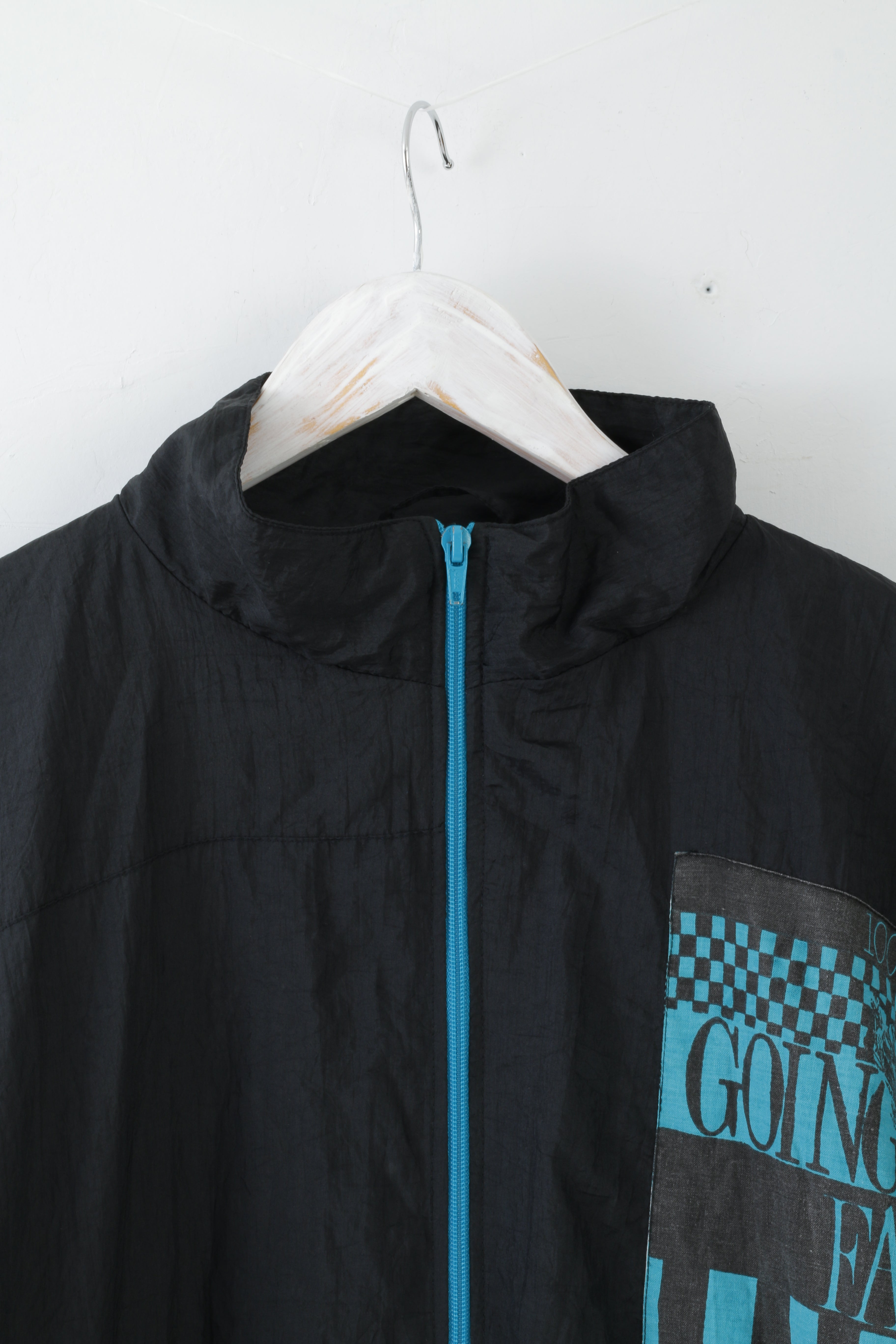 Super Champ Mens XL Vintage Jacket Full Zipper Sport Black Going Fast