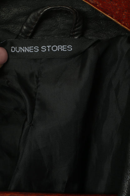 Dunnes Stores Women 14 42 Jacket Black Shiny Single Breasted Classic Top