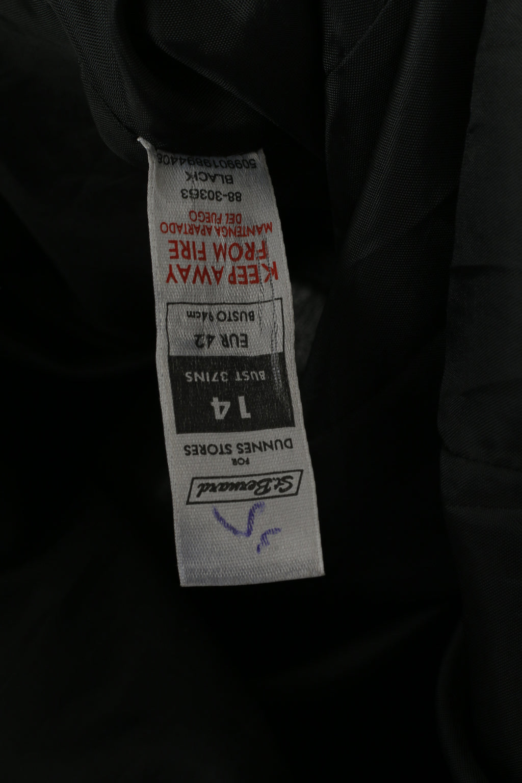 Dunnes Stores Giacca da donna 14 42 Top classico monopetto nero lucido