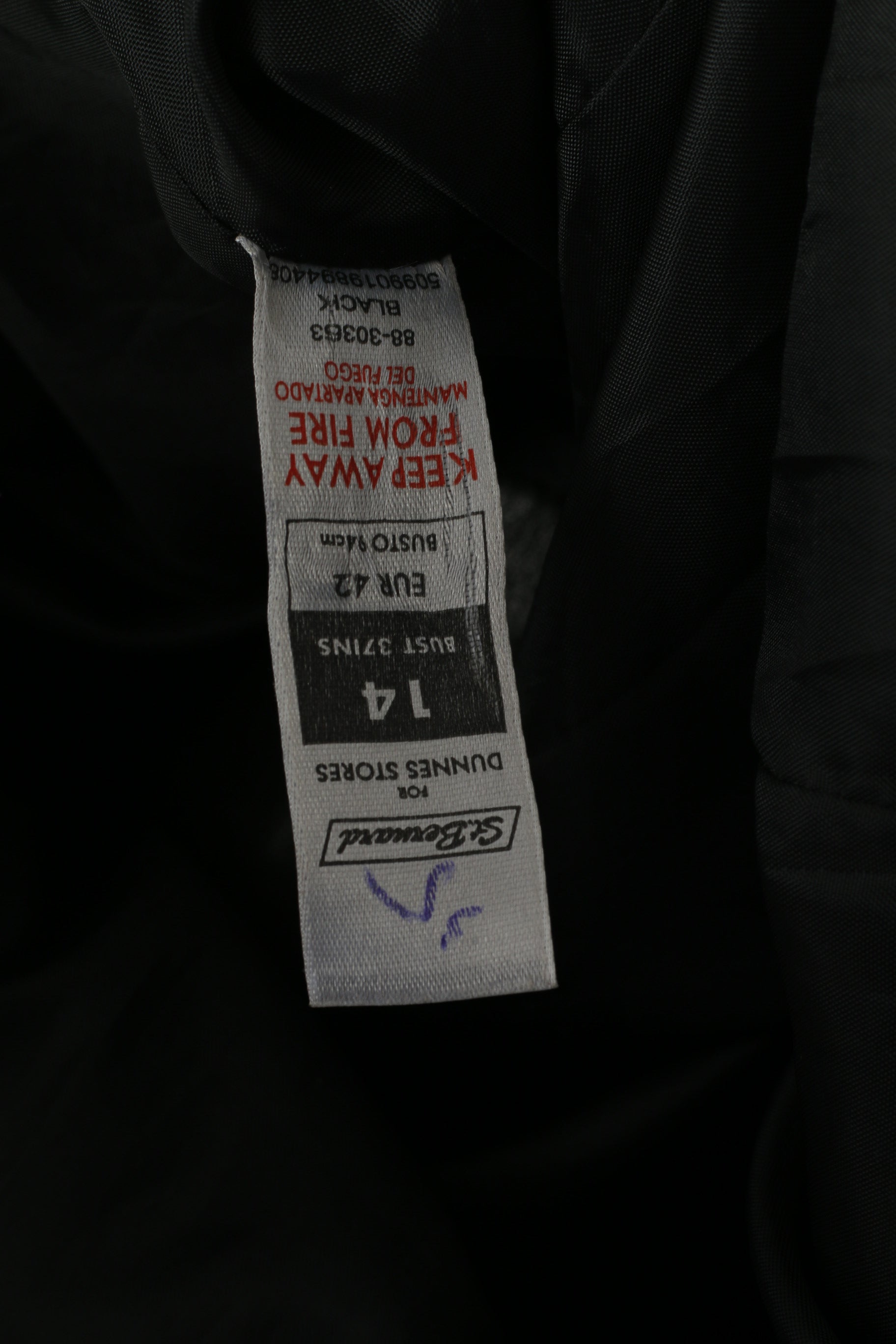 Dunnes Stores Giacca da donna 14 42 Top classico monopetto nero lucido