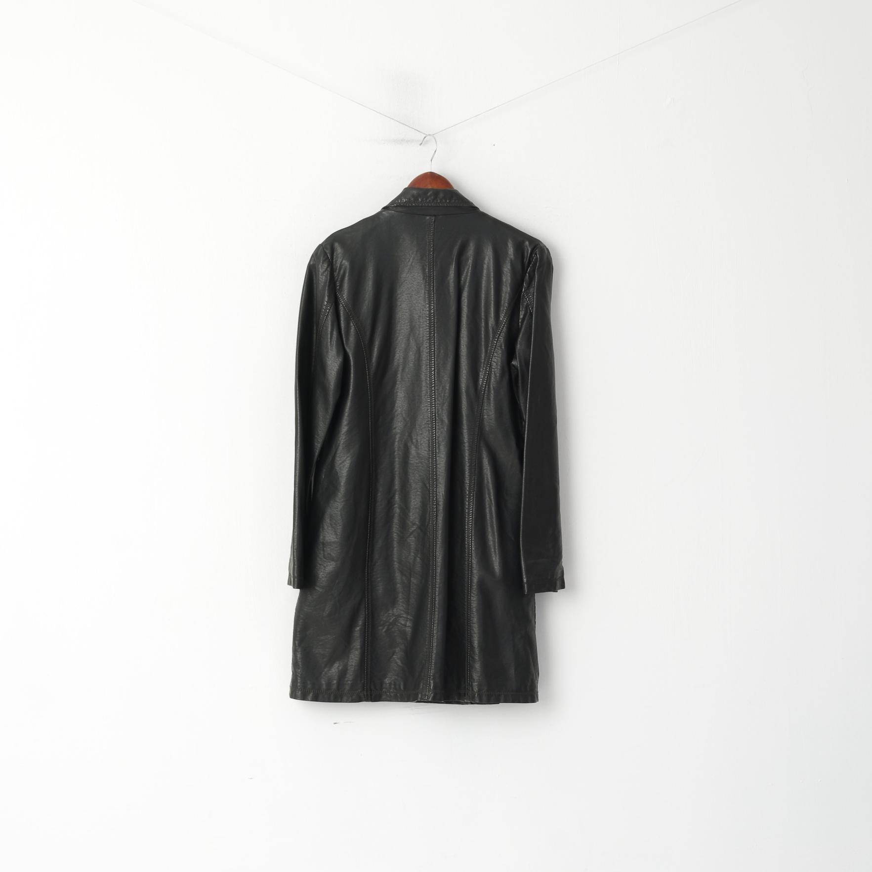 Dunnes Stores Giacca da donna 14 42 Top classico monopetto nero lucido