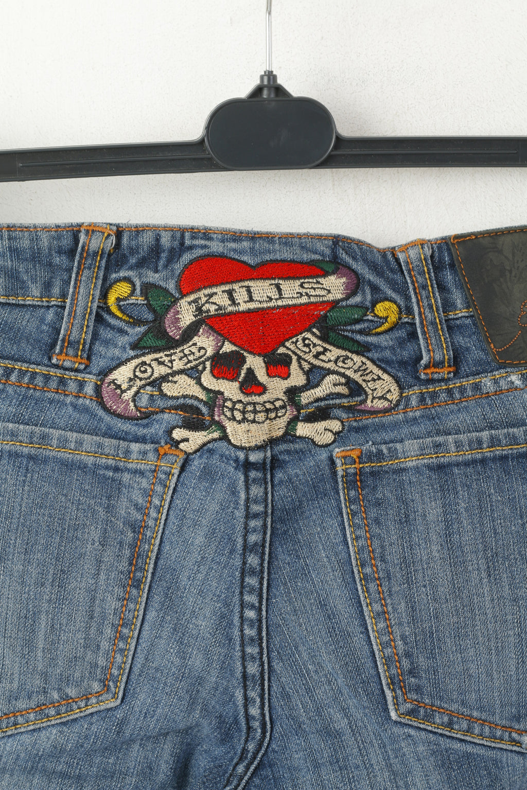 Ed Hardy by Christian Audigier Pantalon en jean 27 pour femme Pantalon skinny en coton bleu