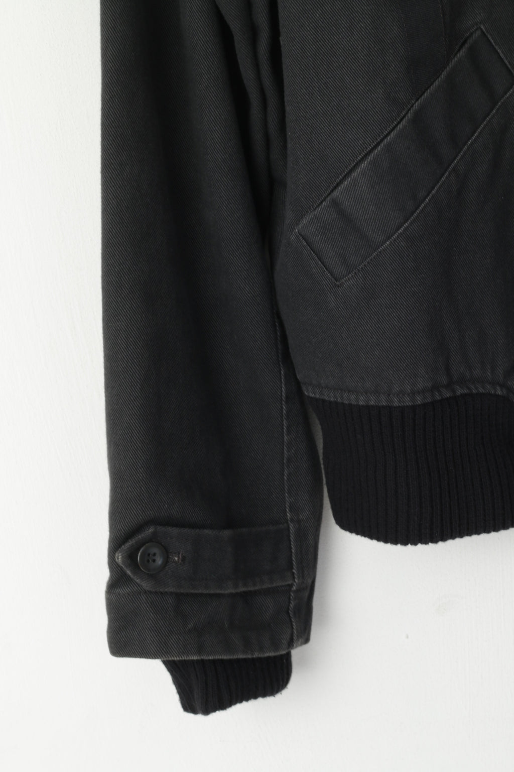 Kenneth Cole Giacca da uomo L Giacca casual in denim di cotone nero con cerniera intera multi tasche