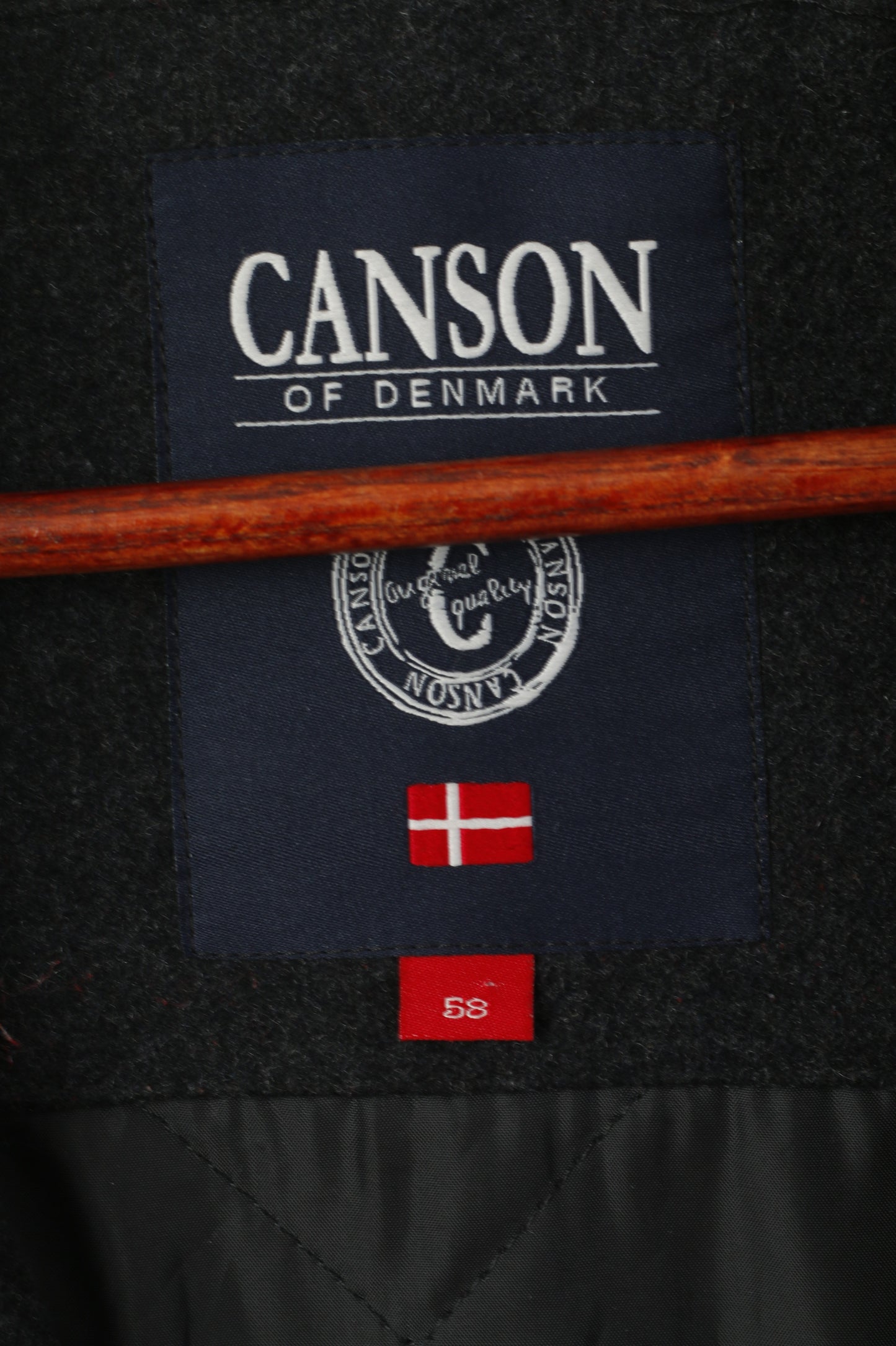 Canson Of Denmark Men 58 XXL Jacket Charcoal Grey Classic Single Breasted Coat