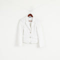 Dolce &amp; Gabbana Femme L (S) Blazer Blanc Coton Stretch Made in Italy Veste