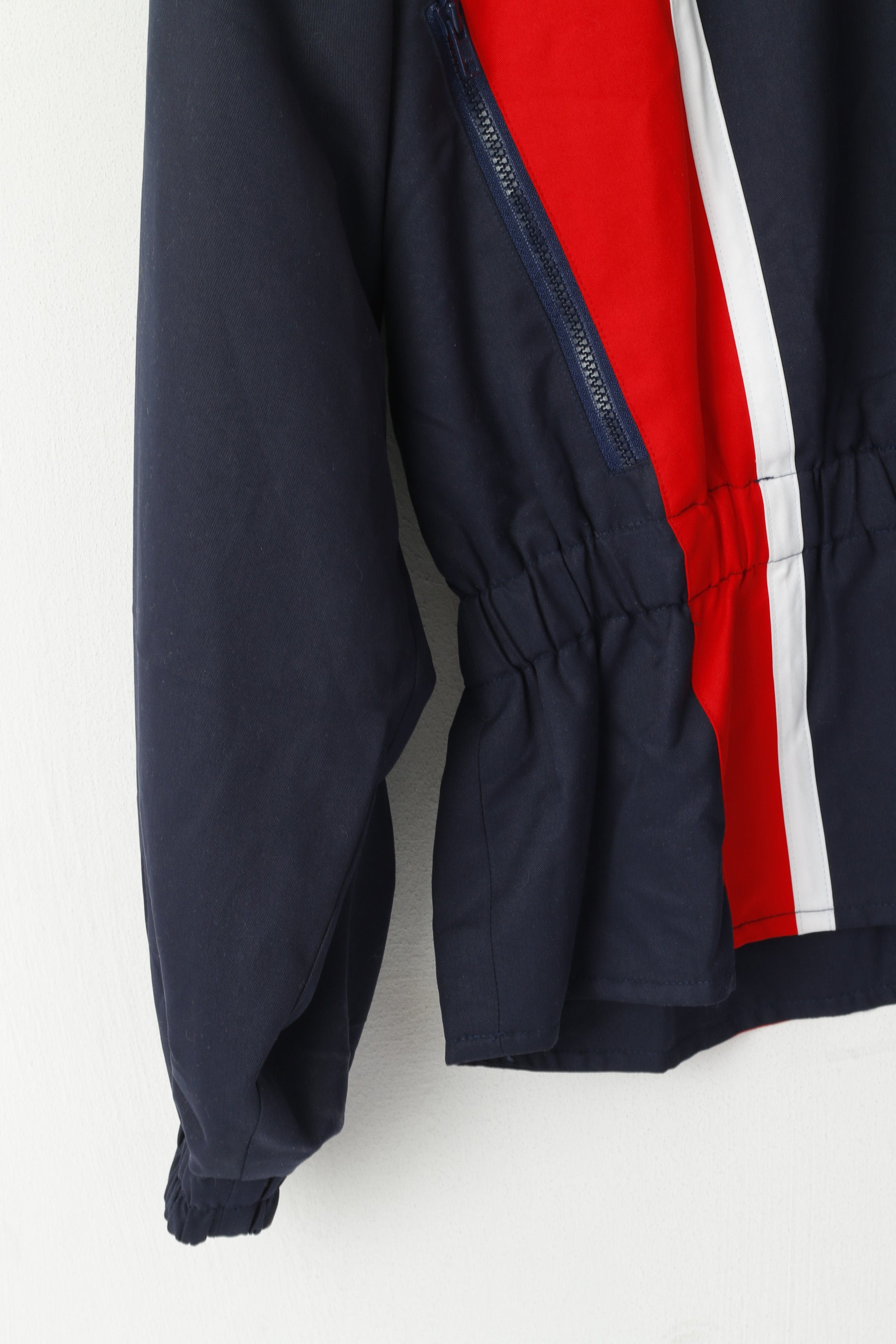 FILA Giacca da donna L (M) Vintage Navy con cerniera intera Cintura retrò leggera