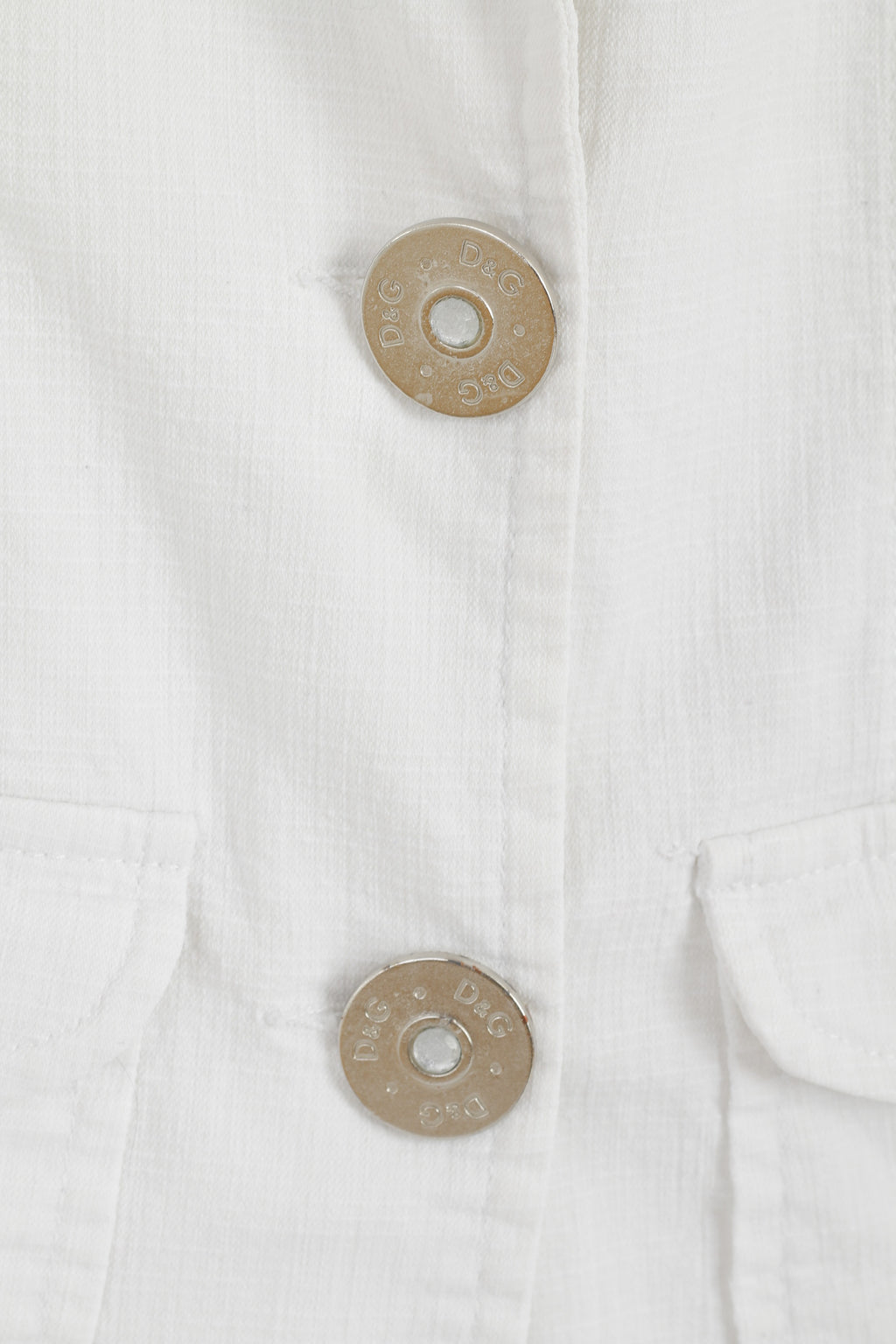 Dolce &amp; Gabbana Femme L (S) Blazer Blanc Coton Stretch Made in Italy Veste