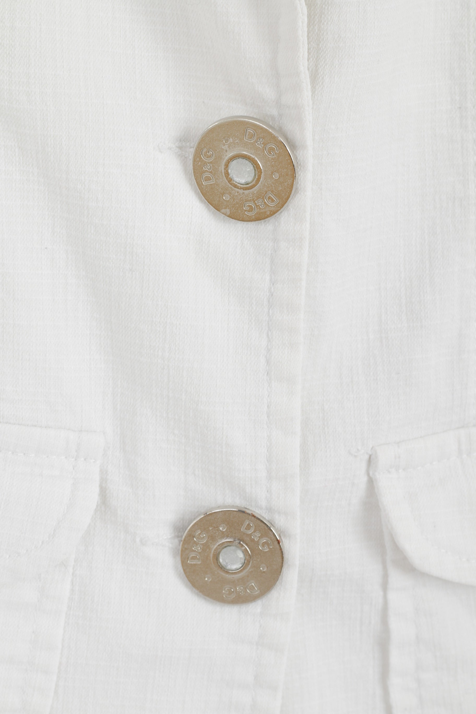 Dolce &amp; Gabbana Femme L (S) Blazer Blanc Coton Stretch Made in Italy Veste