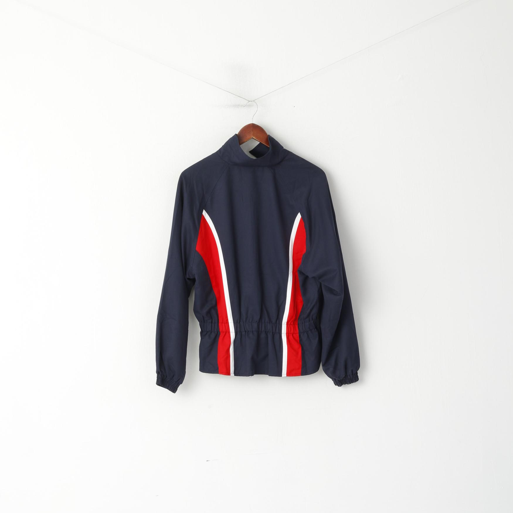 FILA Giacca da donna L (M) Vintage Navy con cerniera intera Cintura retrò leggera