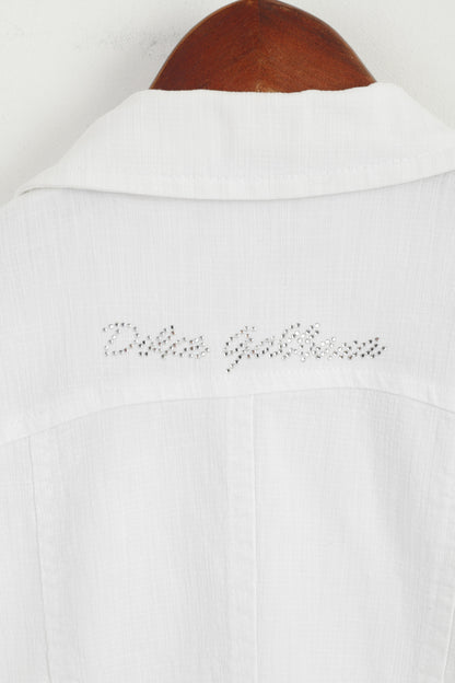 Dolce & Gabbana Women L (S) Blazer White Cotton Stretch Made in Italy Jacket