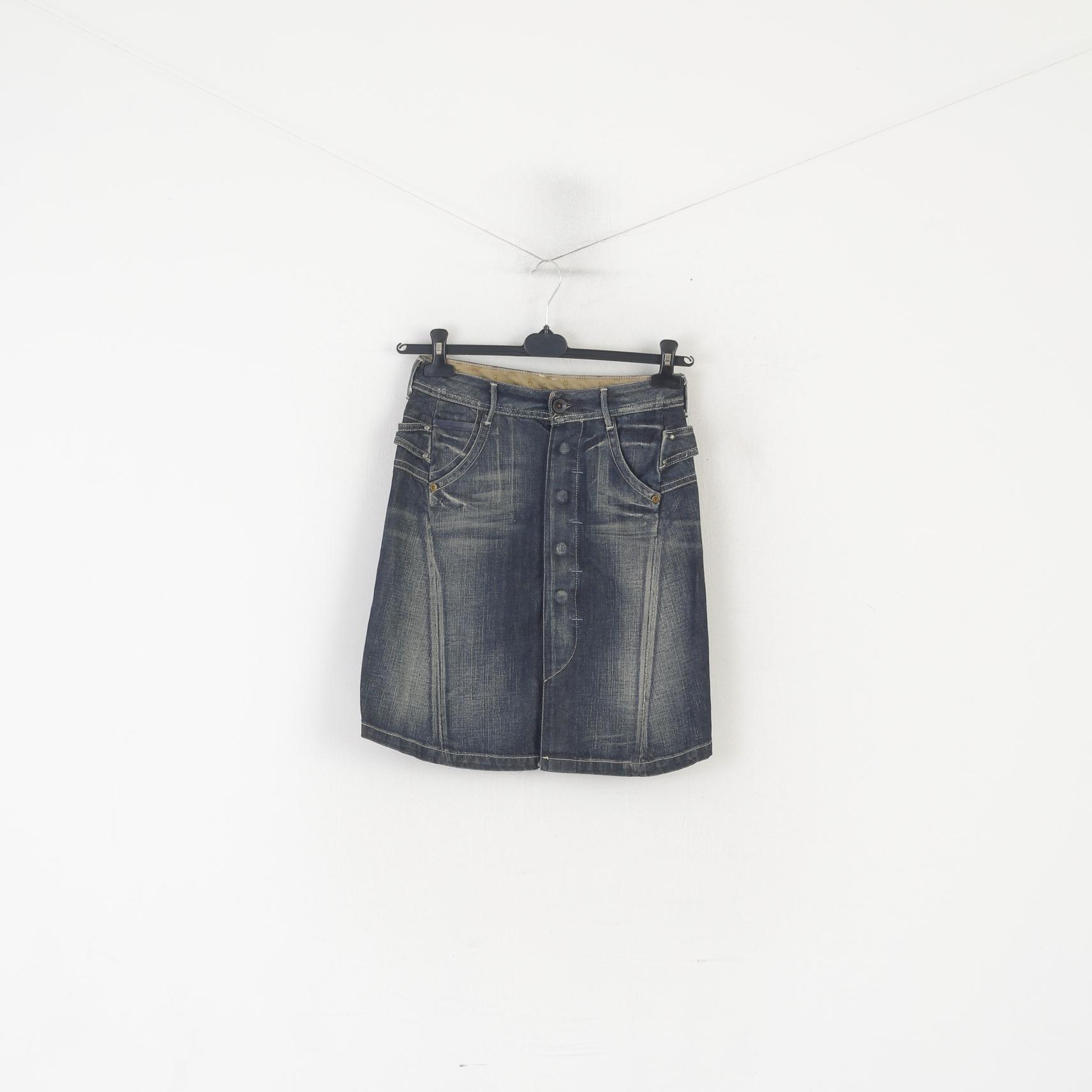 G-Star Raw Femmes 27 Jupe en jean Bleu marine Bande de coton vintage Made in Italy