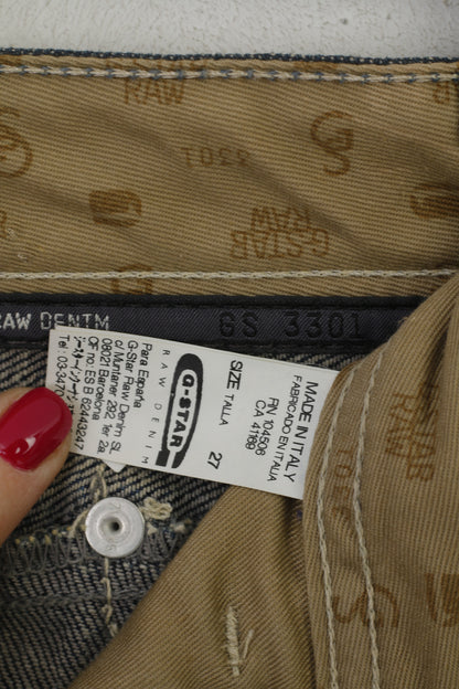 G-Star Raw Women 27 Denim Skirt Navy Cotton Tape Vintage Made in Italy