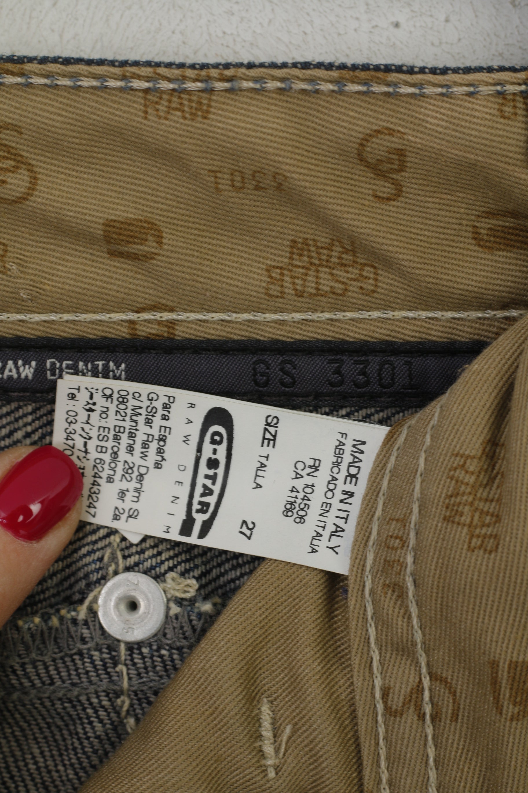 G-Star Raw Femmes 27 Jupe en jean Bleu marine Bande de coton vintage Made in Italy