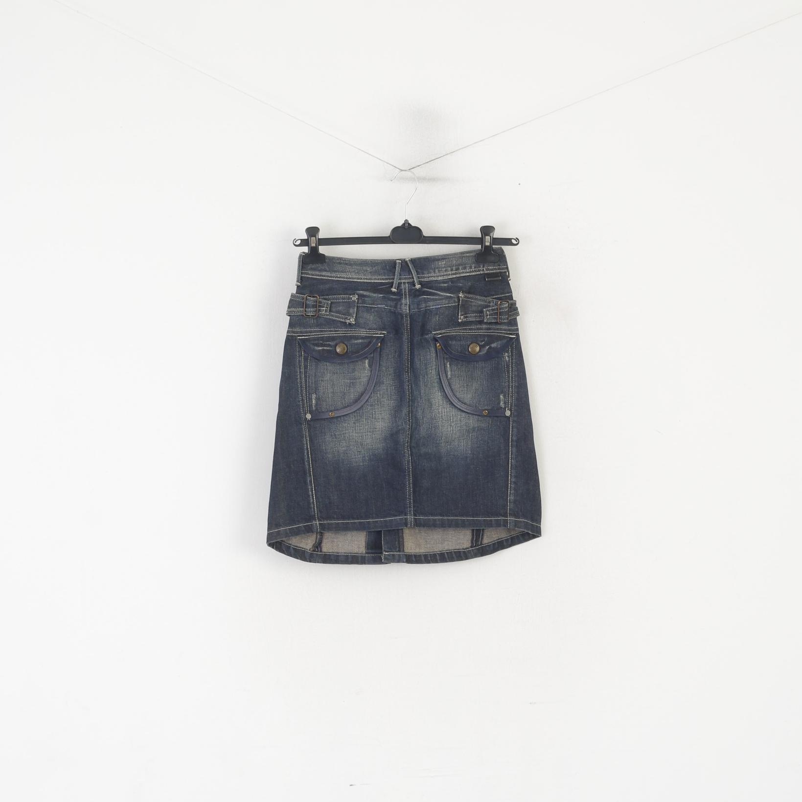 G-Star Raw Femmes 27 Jupe en jean Bleu marine Bande de coton vintage Made in Italy