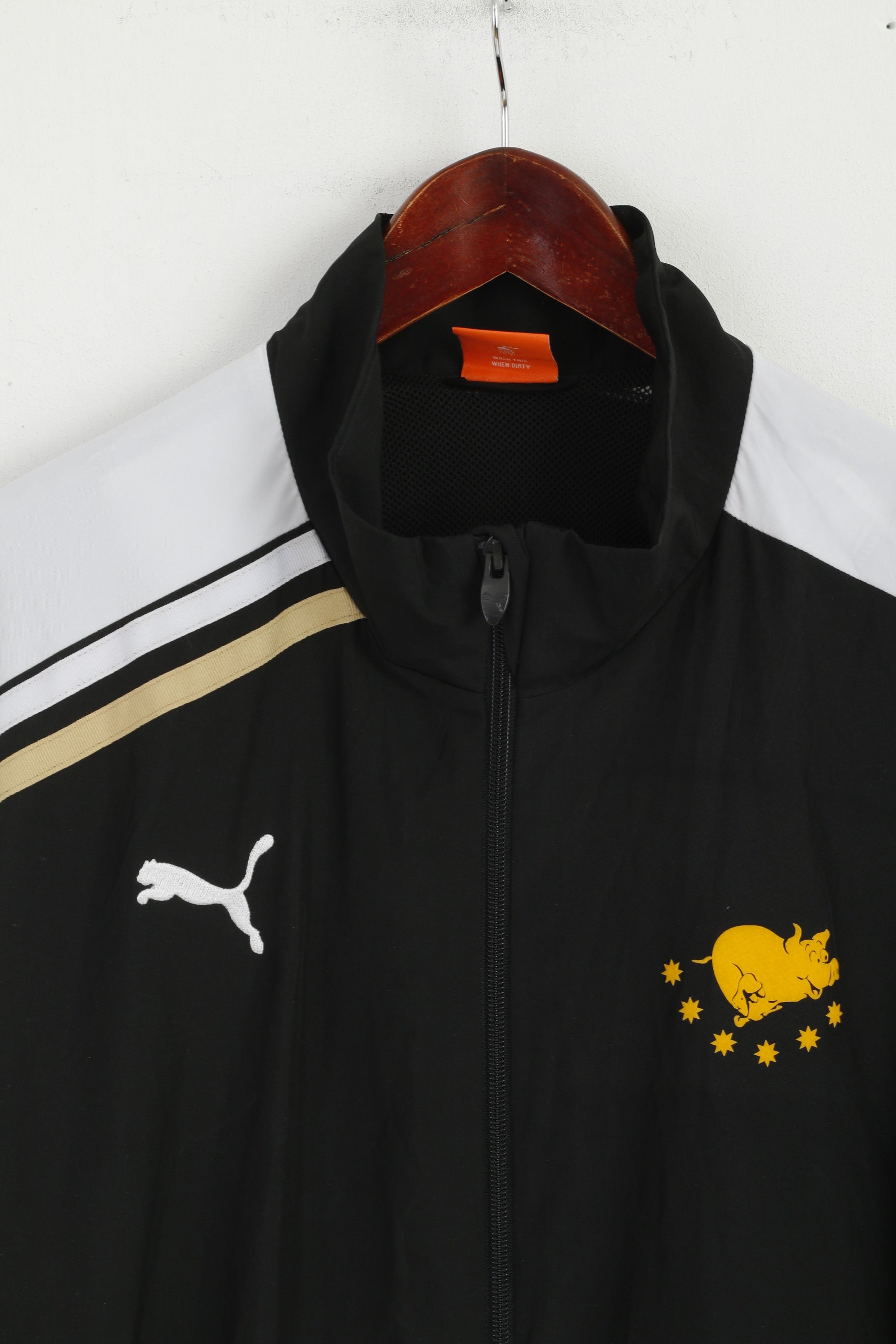 Puma Men L Jacket Black White Activewear Full Zipper Sport Lifestyle Mesh Lined Top