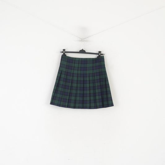 Michael Sehgal & Sons Women 26 S Skirt Green Navy Tartan Retro Mini