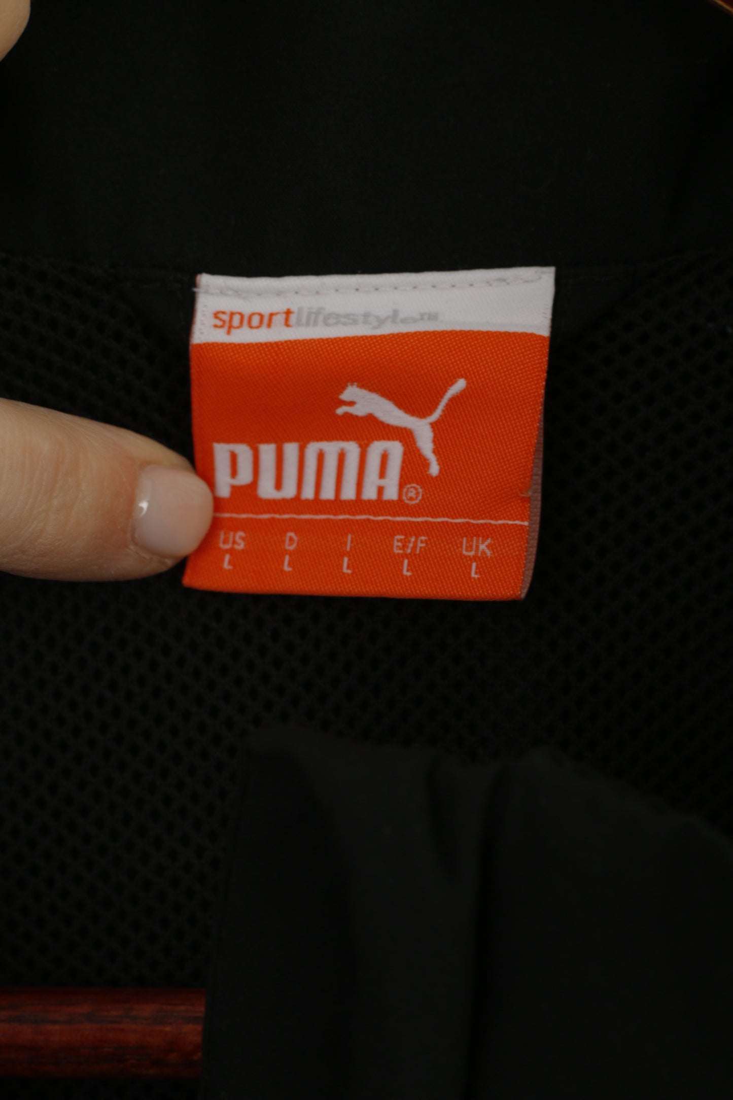 Puma Hommes L Veste Noir Blanc Activewear Fermeture Éclair Complète Sport Lifestyle Maille Doublée Haut