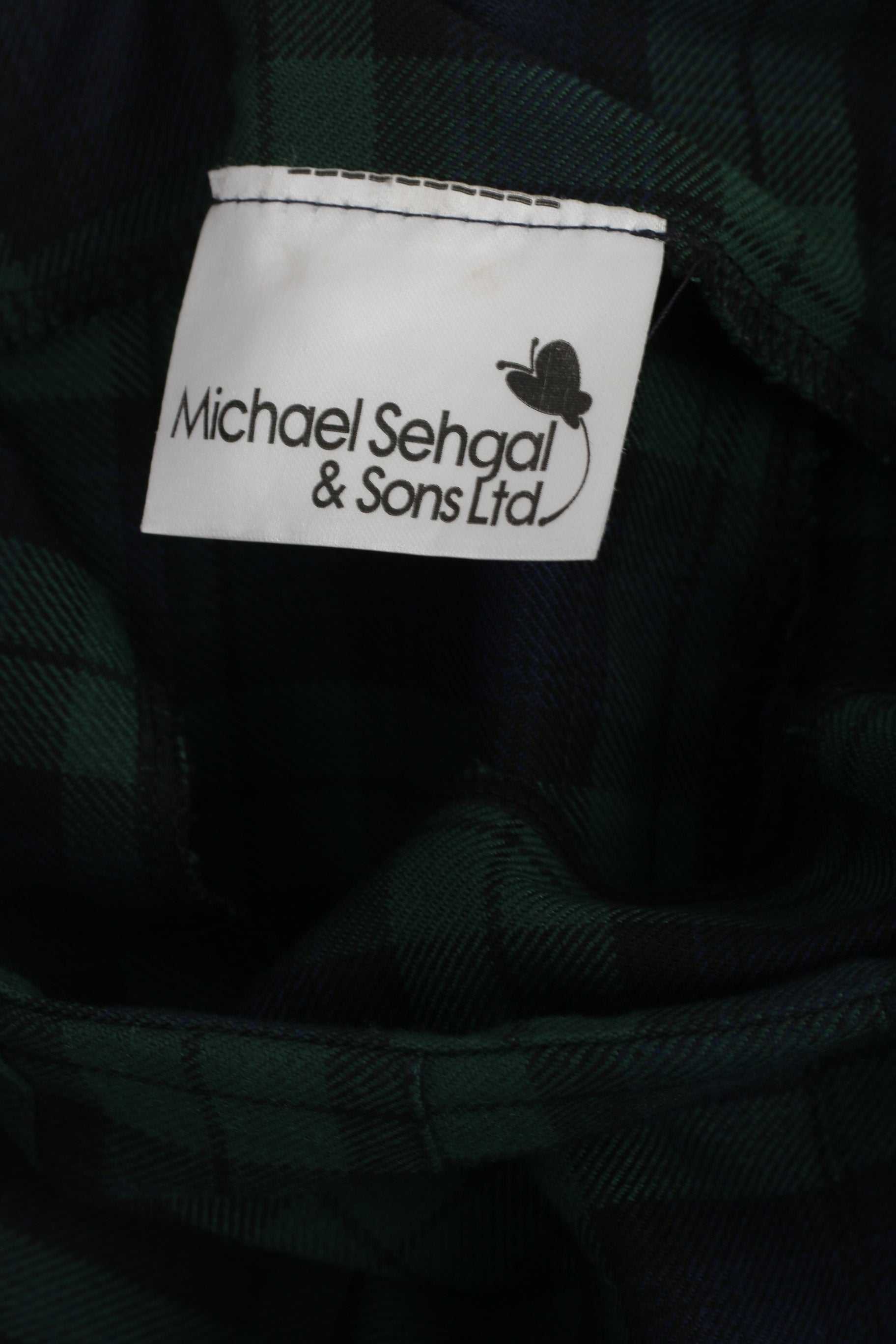 Michael Sehgal &amp; Sons Femmes 26 S Jupe Vert Marine Tartan Rétro Mini
