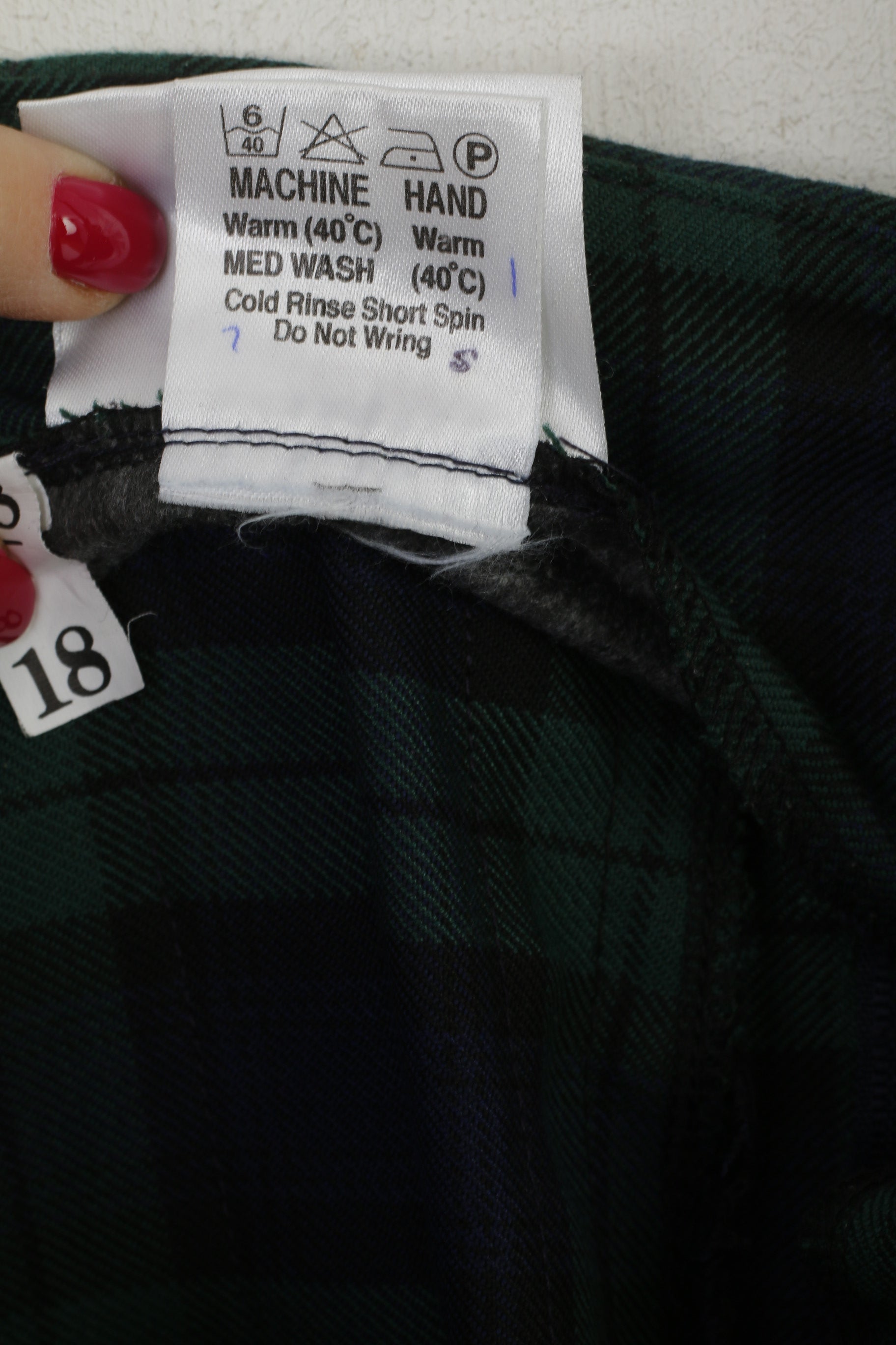 Michael Sehgal &amp; Sons Femmes 26 S Jupe Vert Marine Tartan Rétro Mini