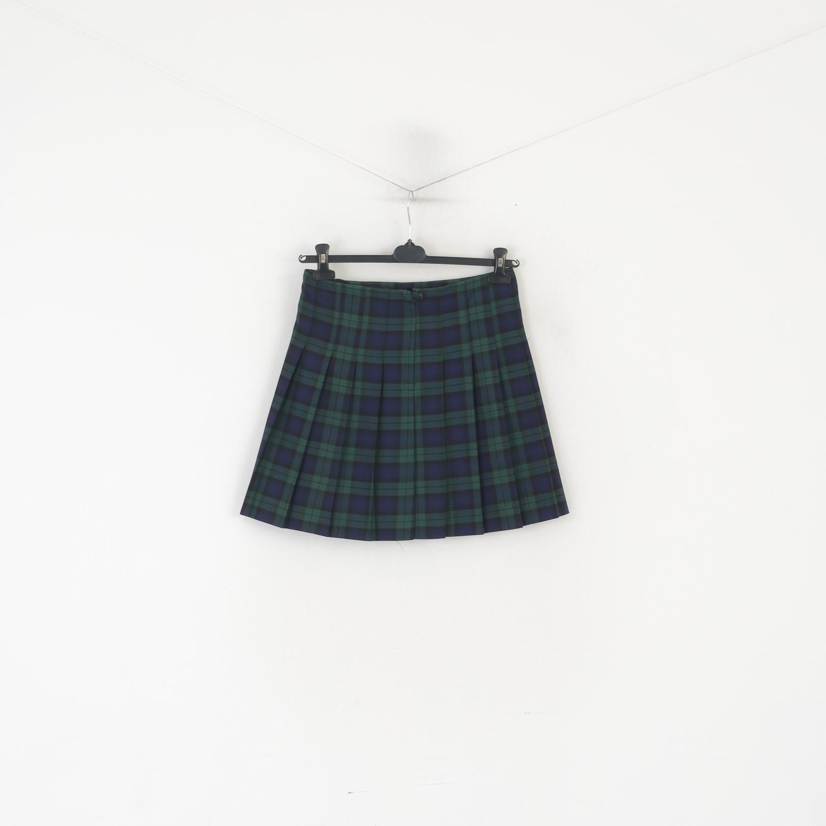 Michael Sehgal &amp; Sons Femmes 26 S Jupe Vert Marine Tartan Rétro Mini