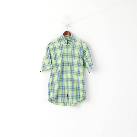 GANT Men S Casual Shirt Green Check Cotton Chamrary Short Sleeve Top