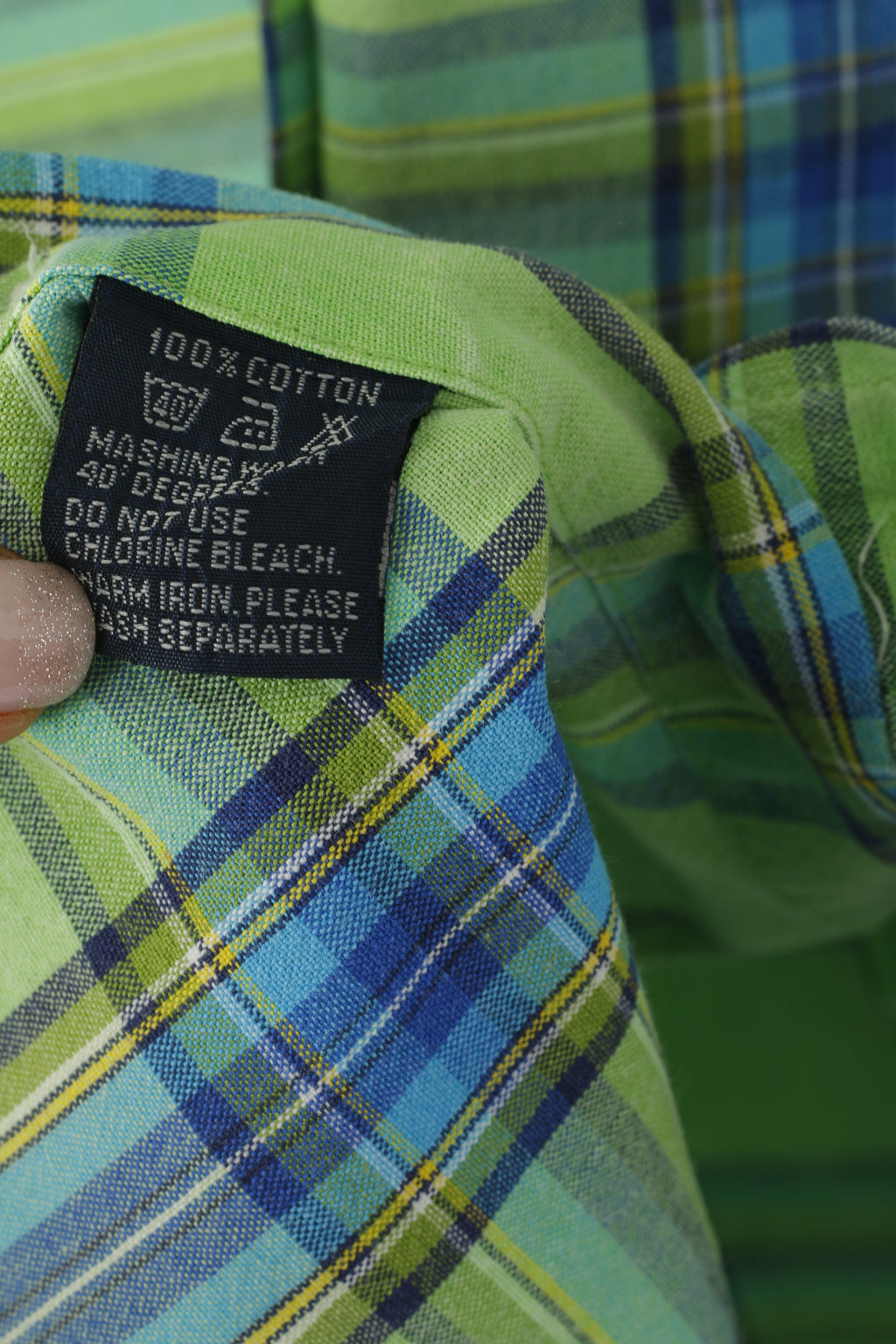 GANT Camicia casual da uomo Top a maniche corte in cotone Chamrary con quadri verdi