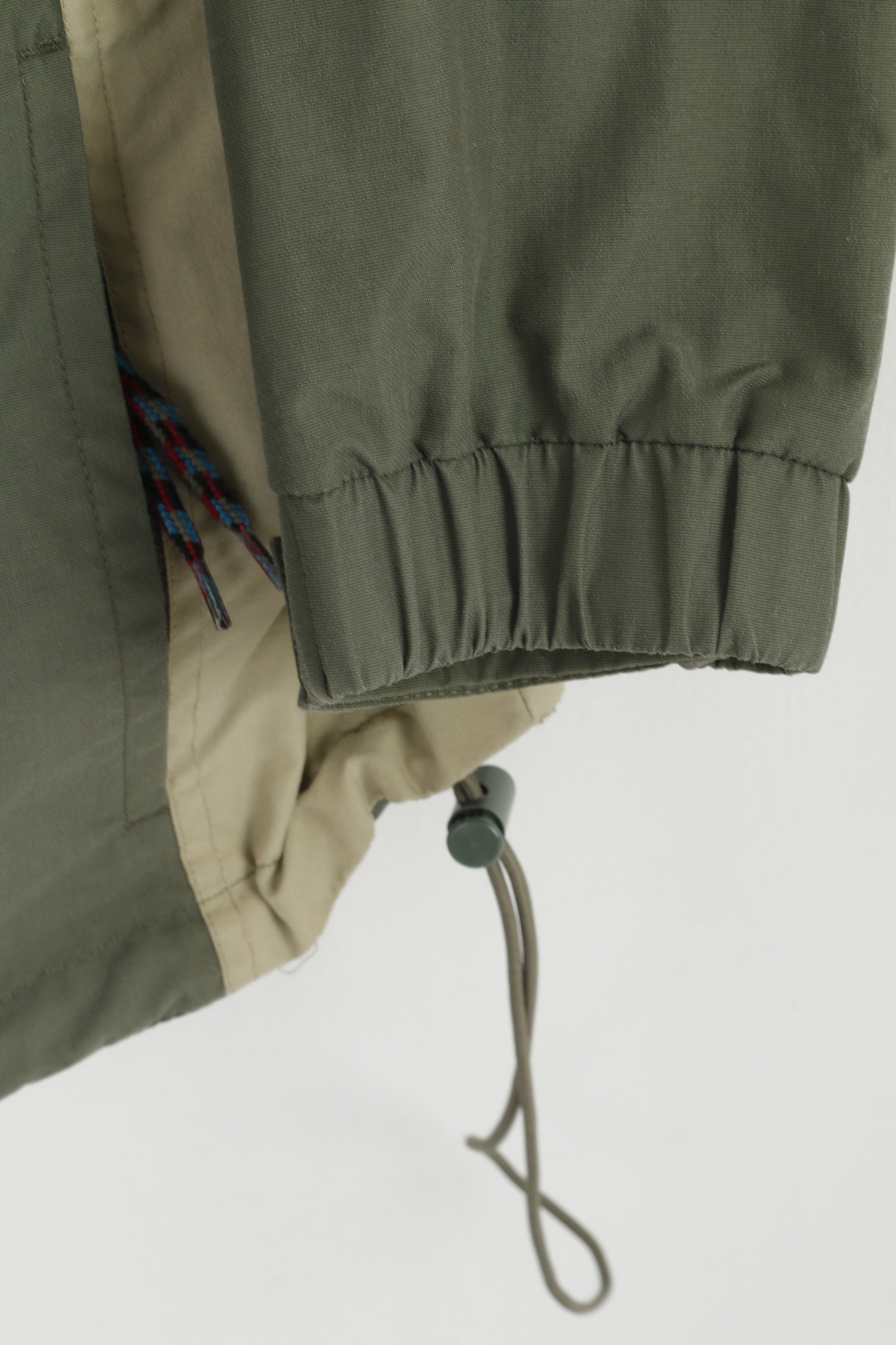 Cotton Traders Men L Jacket Green Nylon Waterproof Hidden Hood Outdoor Top
