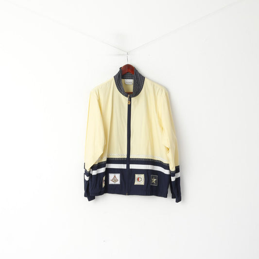 Napa Valley Femmes XL Veste Jaune Coton vintage Léger Marine Retro Top