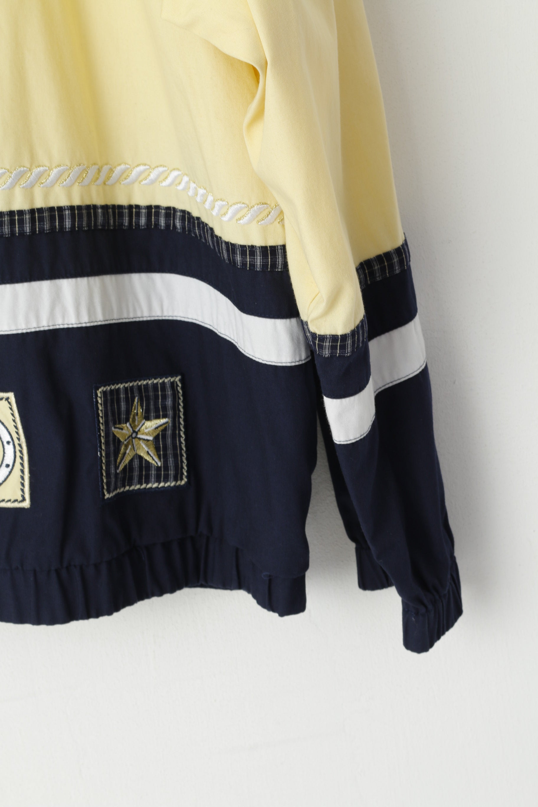 Giacca Napa Valley da donna XL in cotone giallo vintage leggero top retrò marino