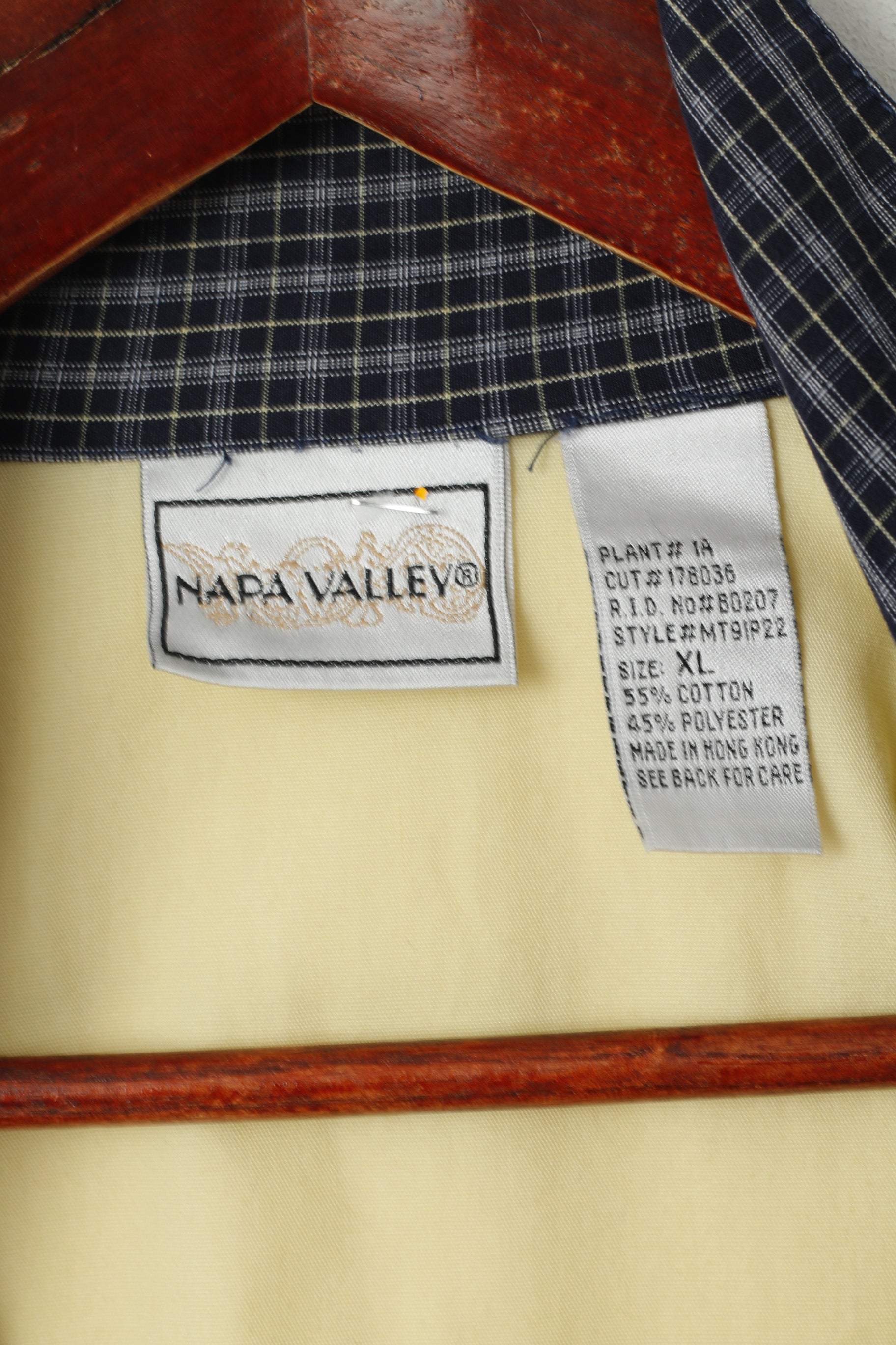 Giacca Napa Valley da donna XL in cotone giallo vintage leggero top retrò marino