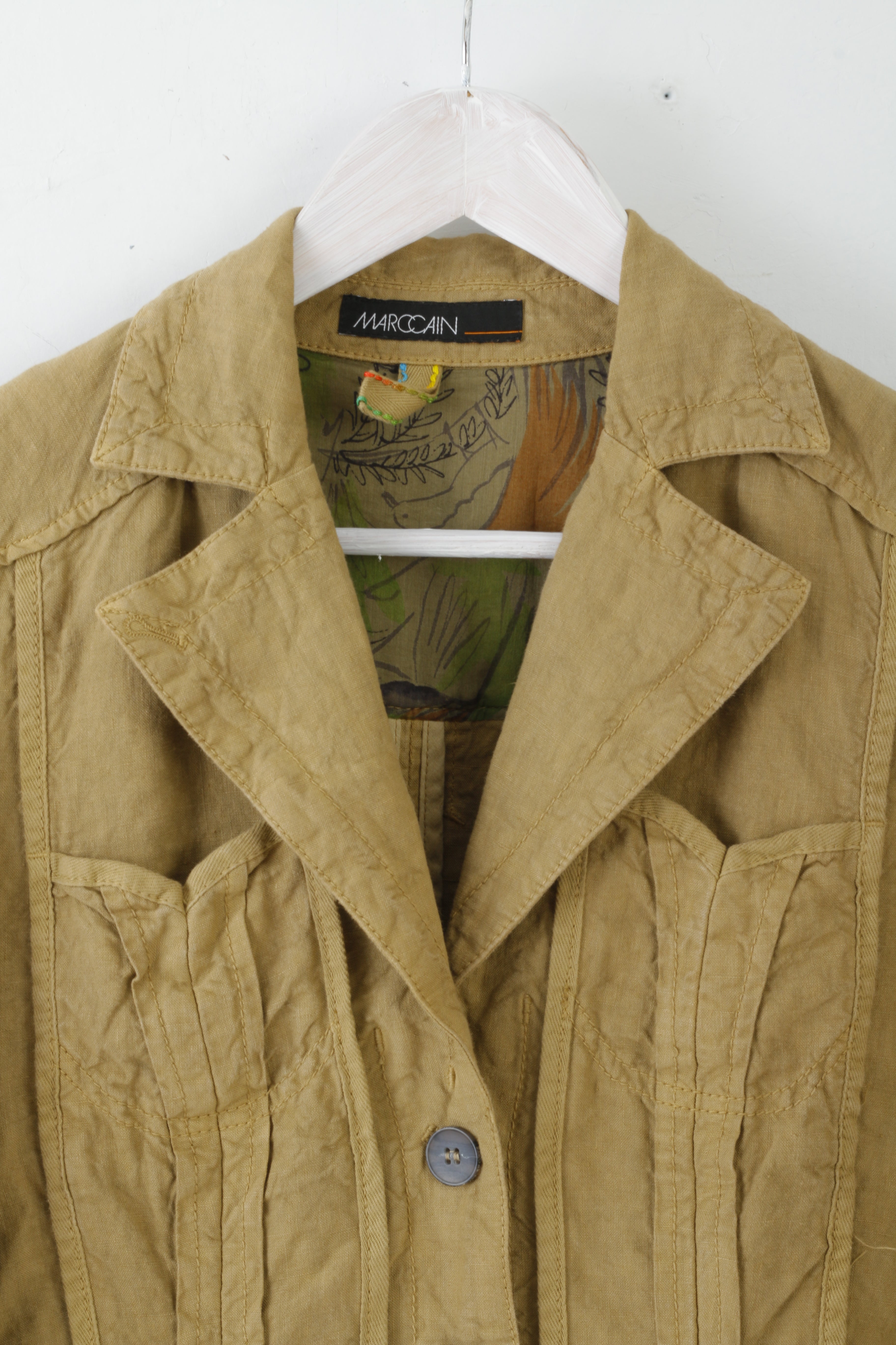 Marc Cain Donna N2 S Giacca Top Blazer Lite Coffee Button Up