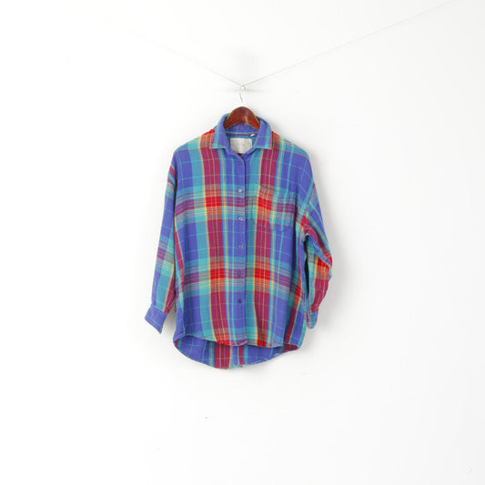Creem Men L (M) Casual Shirt Blue Check Vintage First Grand Lottery of Washington Top