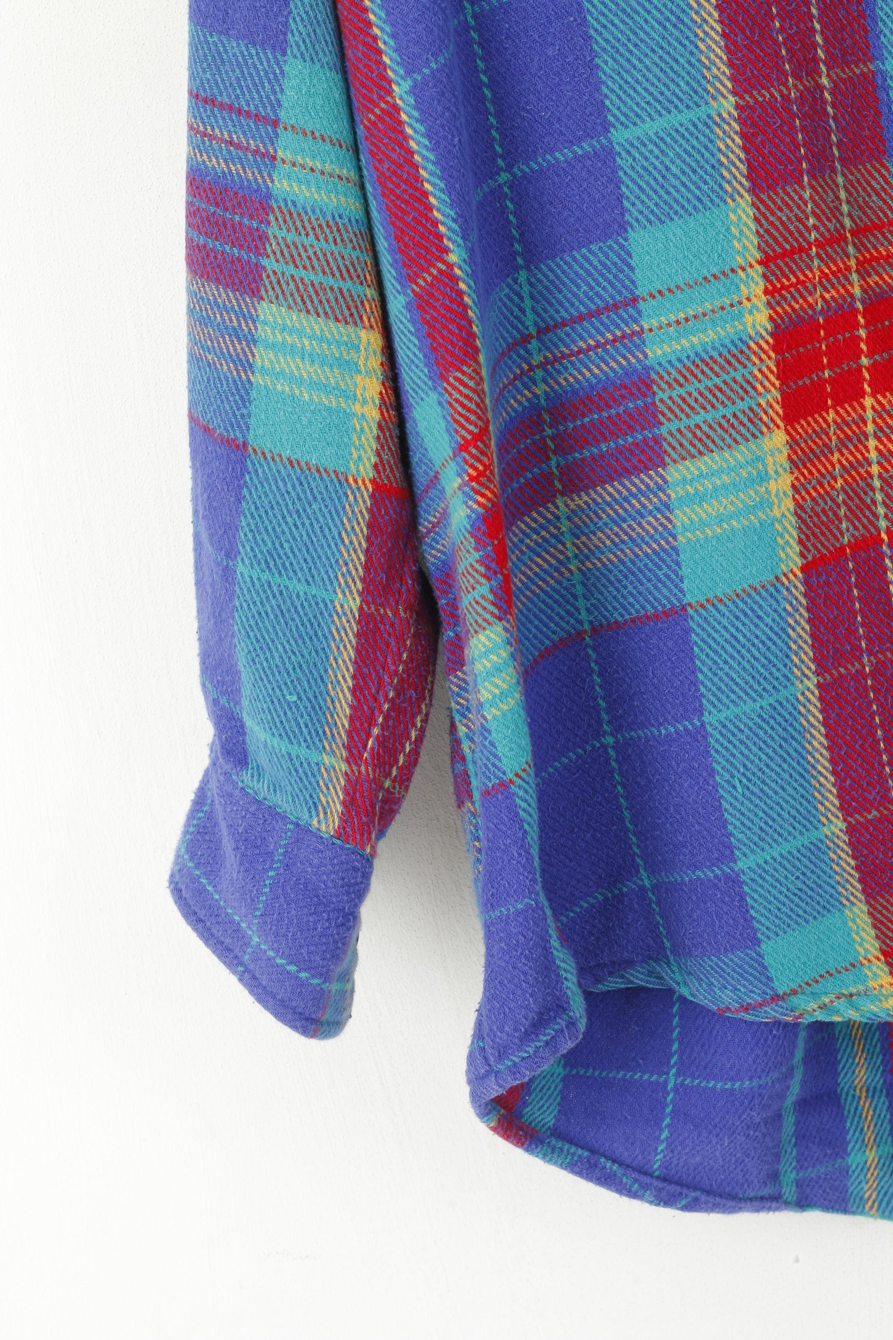 Creem Men L (M) Casual Shirt Blue Check Vintage First Grand Lottery of Washington Top