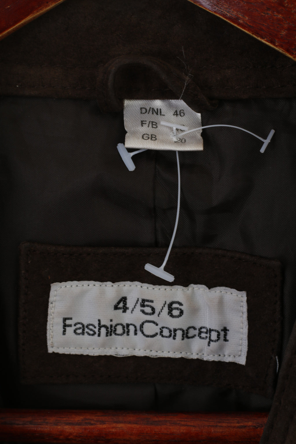 46 Jacket 4/5/6 Fashion Concept Women 46 M Jacket Brown Leather Buttoned Biker B ...