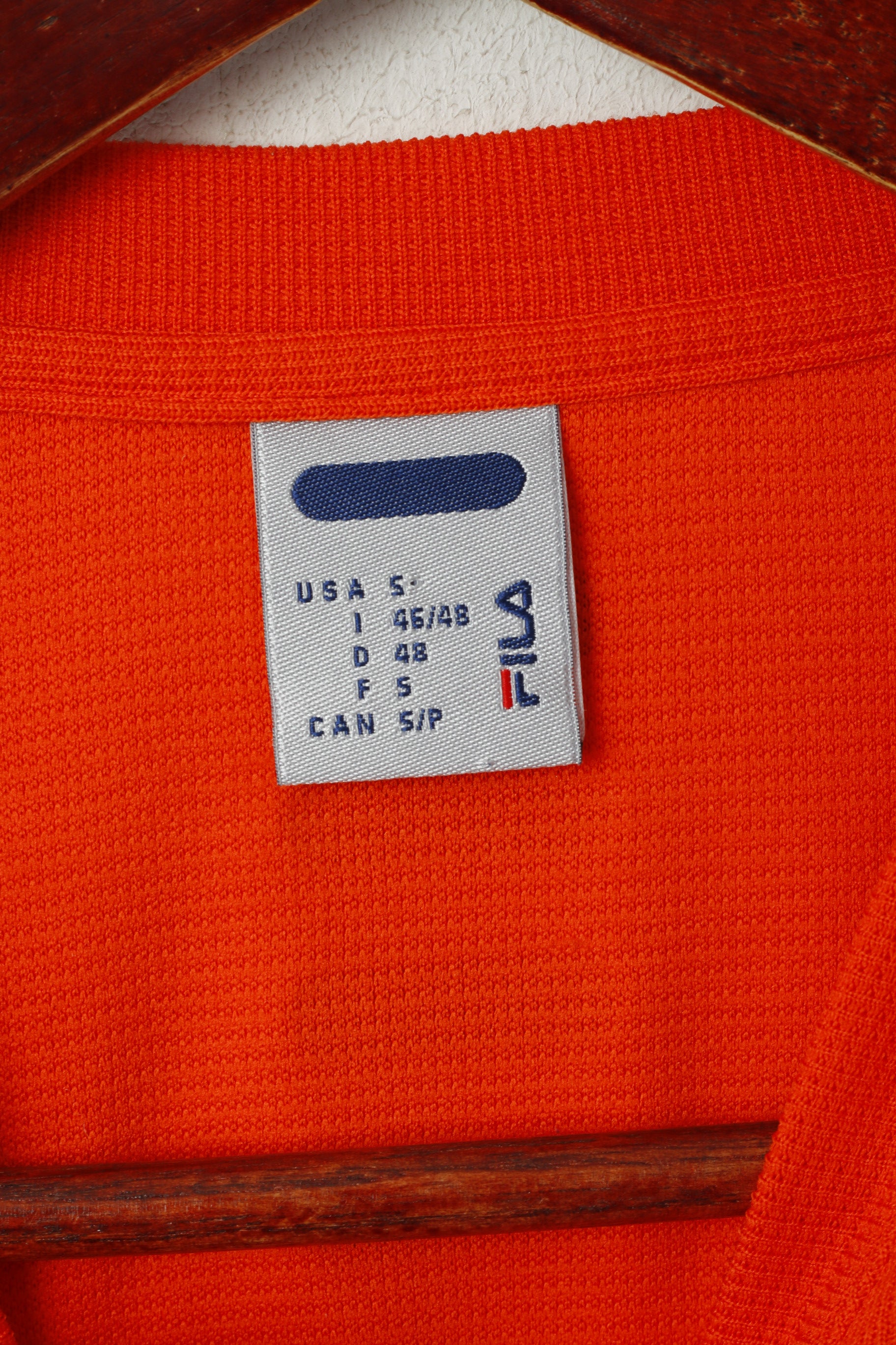 Maglia FILA da uomo 46/48 S arancione Performa con scollo a V, abbigliamento sportivo, top in jersey tinta unita