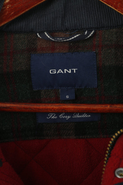 GANT The Cosy Duilter Men S Jacket Navy High Neck Quilted Snap Nylon Top