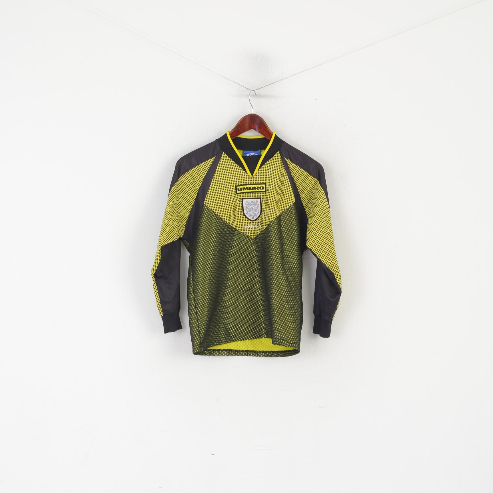 Umbro Garçons 158 12-13 Âge Chemise Jaune Angleterre Football Club Haut en Jersey à Manches Longues