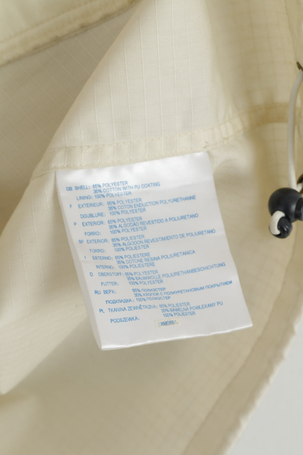 Giacca Reebok Classic da uomo M nera beige con rivestimento in PU con zip e cappuccio vintage